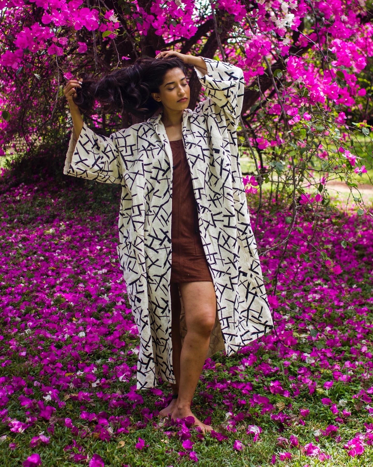 Orbit Hooded Bogolan Cloak#african_fabric_ghana#