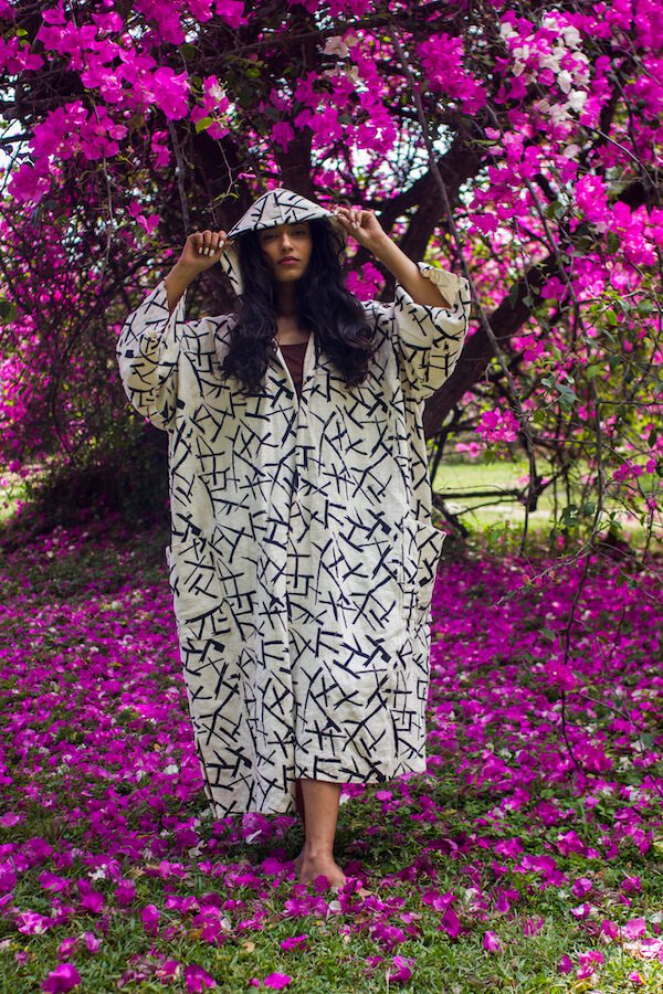 Orbit Hooded Bogolan Cloak#african_fabric_ghana#