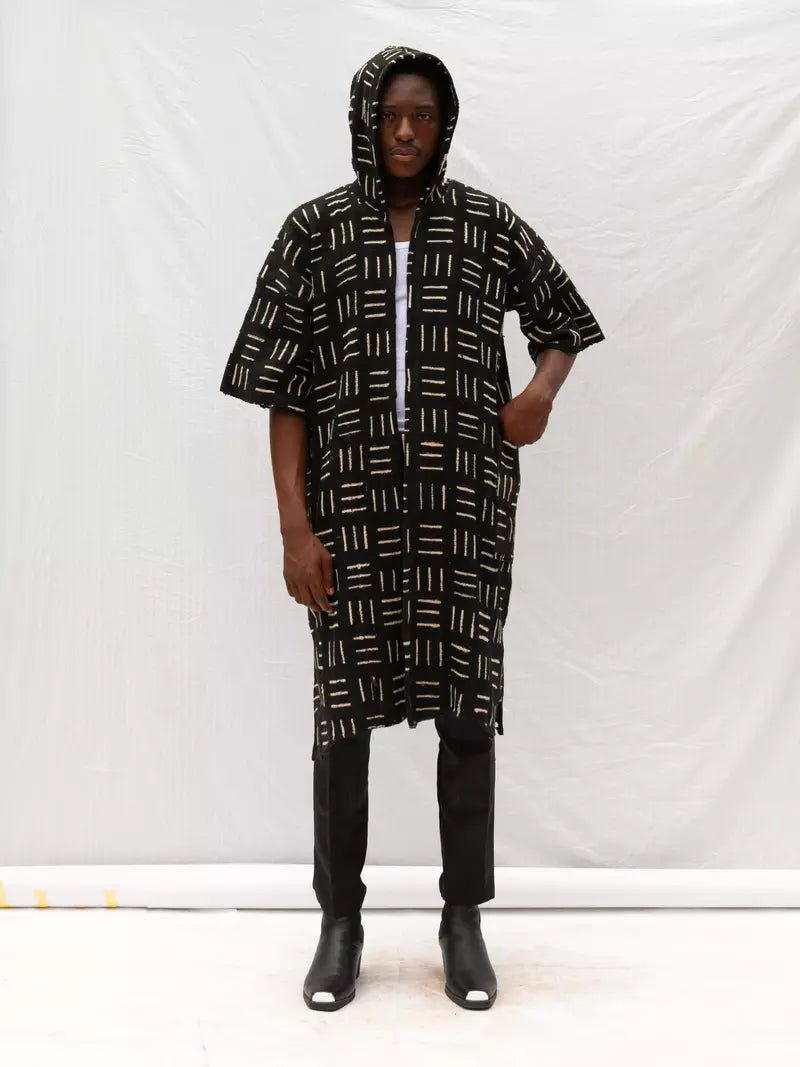 Paree Hooded Bogolan Cloak (Pre - Order)#african_fabric_ghana#