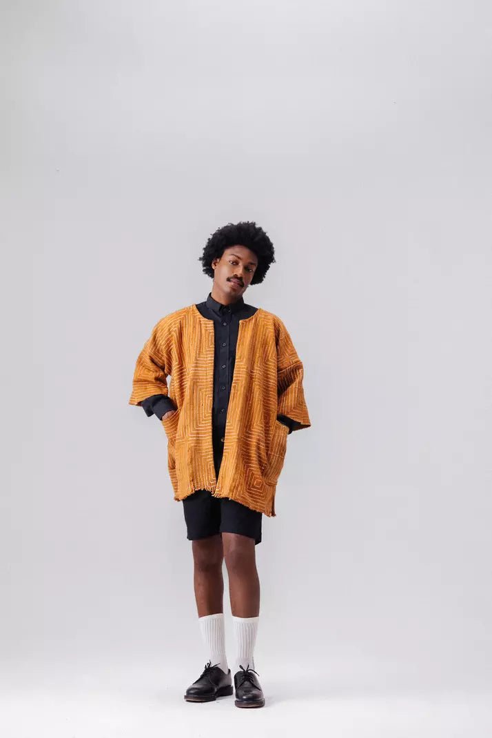 Peach Frequency Bogolan Cloak (Pre - Order)#african_fabric_ghana#