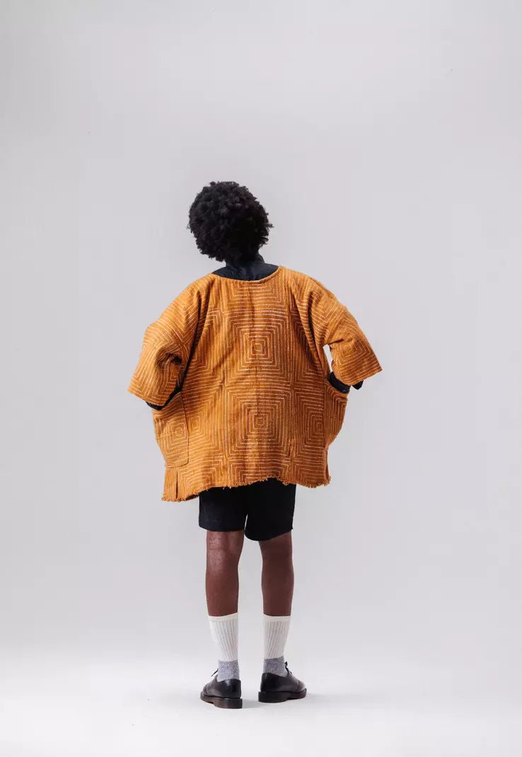 Peach Frequency Bogolan Cloak (Pre - Order)#african_fabric_ghana#
