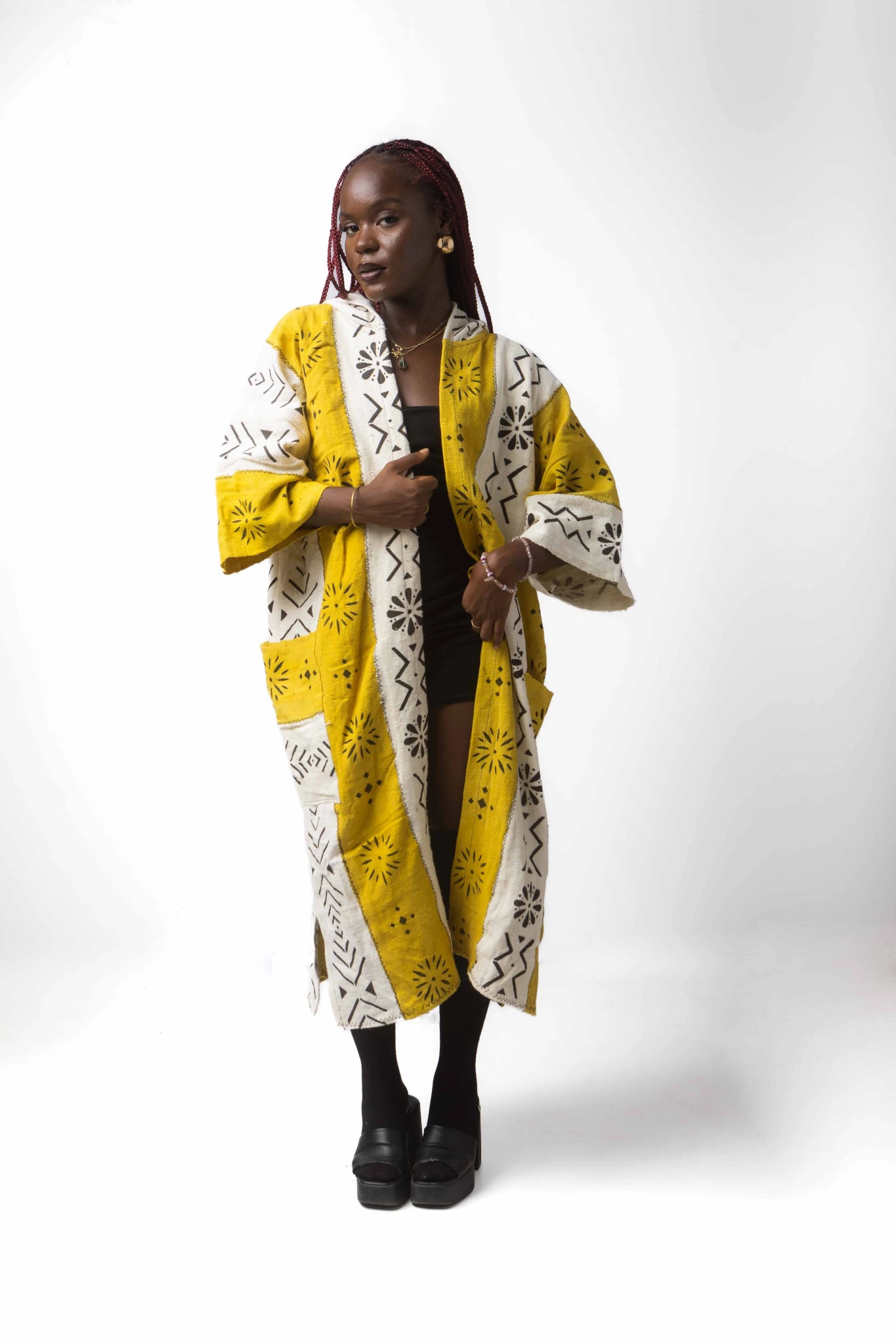 Peculiarities Hooded Bogolan Cloak#african_fabric_ghana#