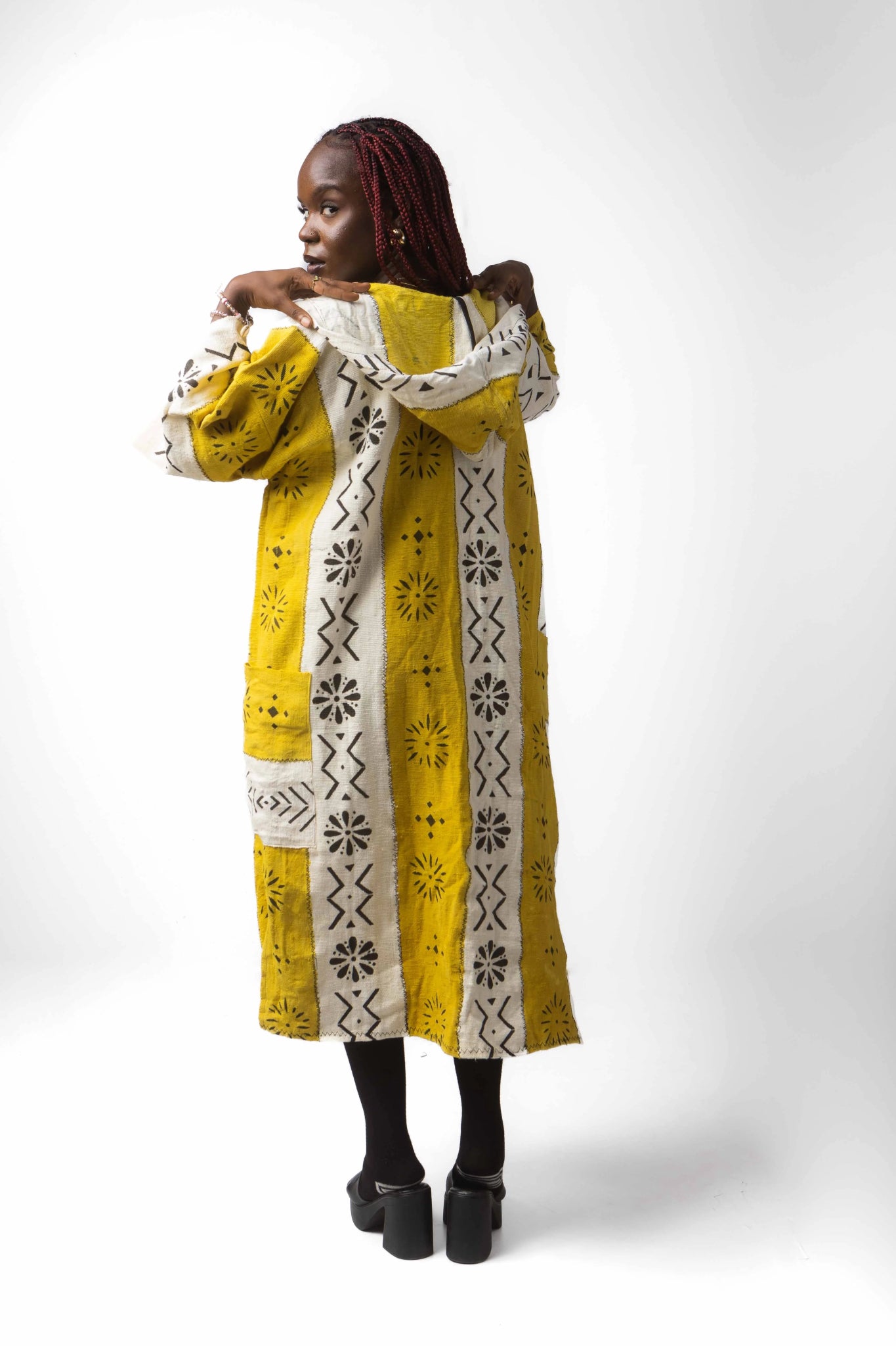 Peculiarities Hooded Bogolan Cloak#african_fabric_ghana#