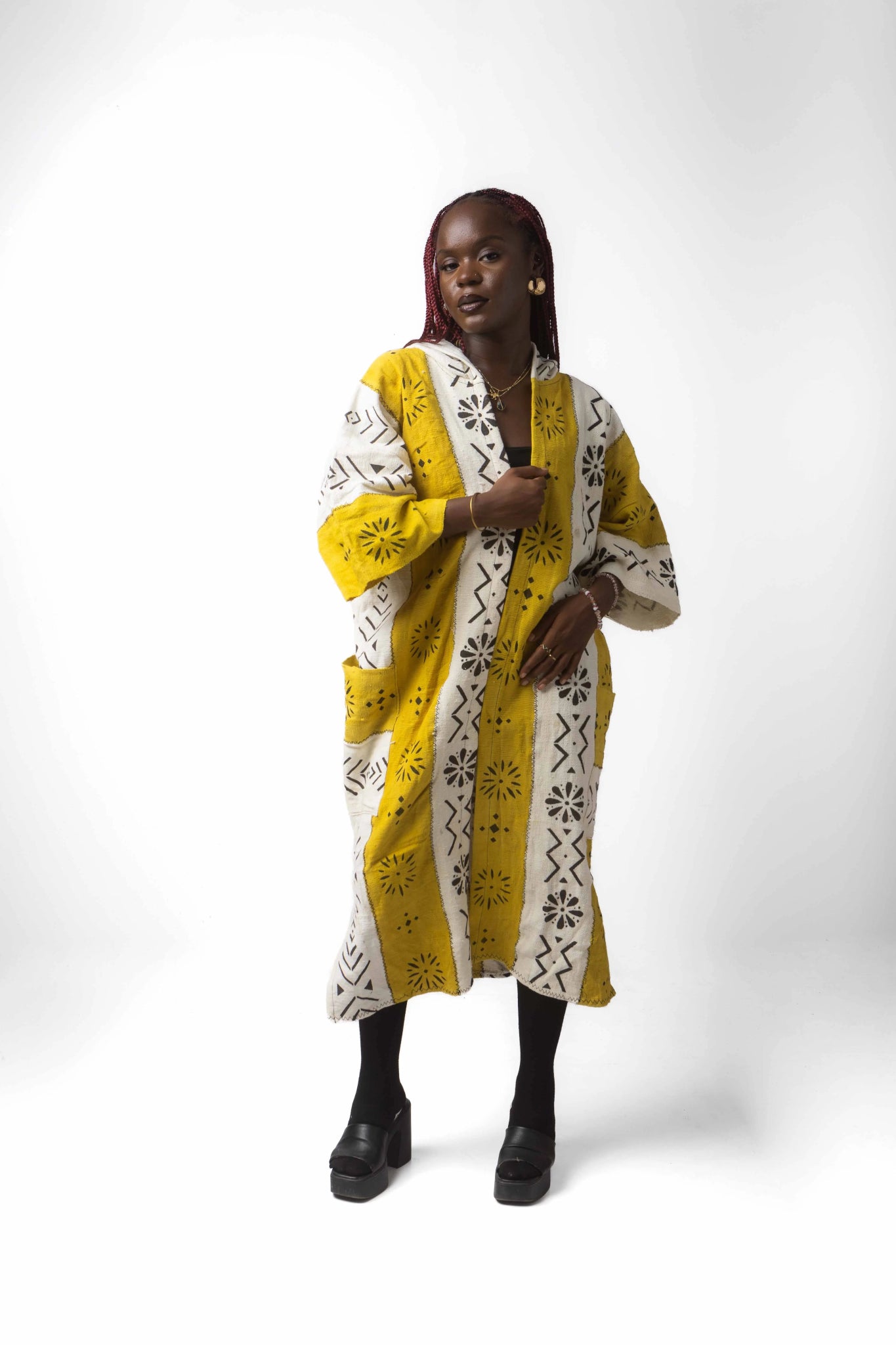 Peculiarities Hooded Bogolan Cloak#african_fabric_ghana#