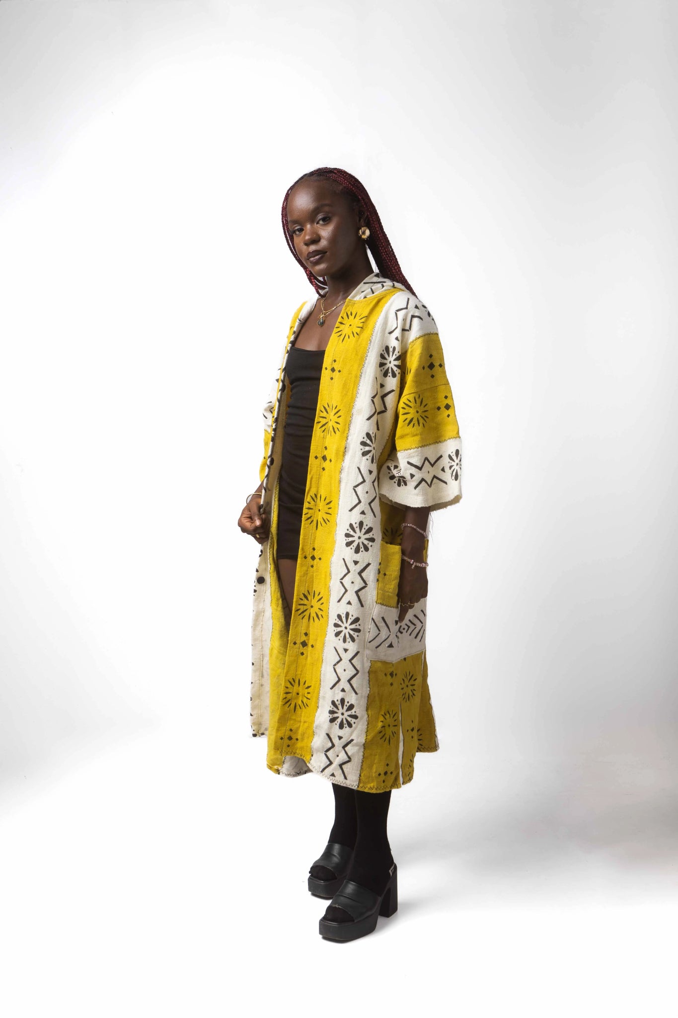 Peculiarities Hooded Bogolan Cloak#african_fabric_ghana#