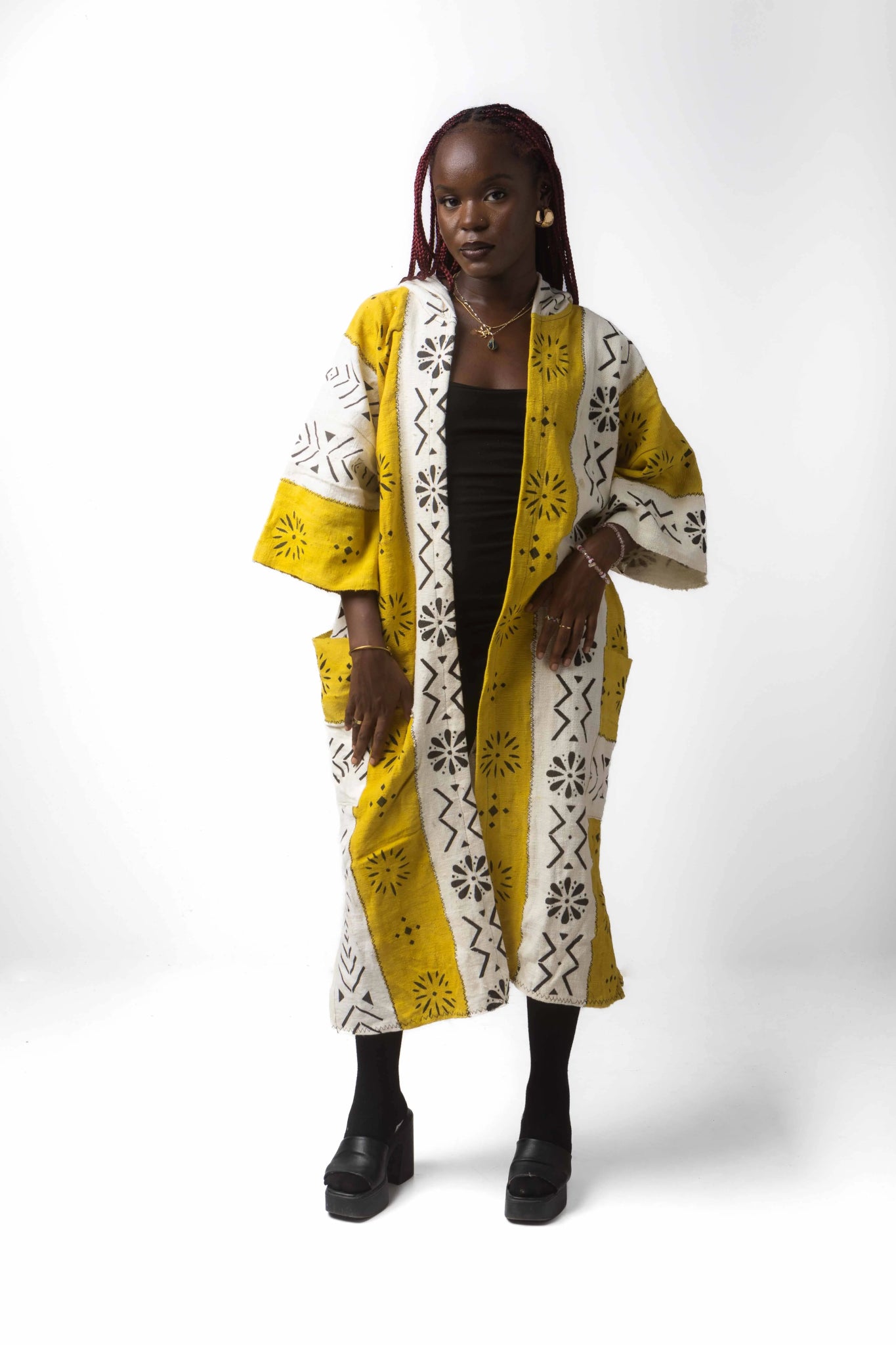 Peculiarities Hooded Bogolan Cloak#african_fabric_ghana#