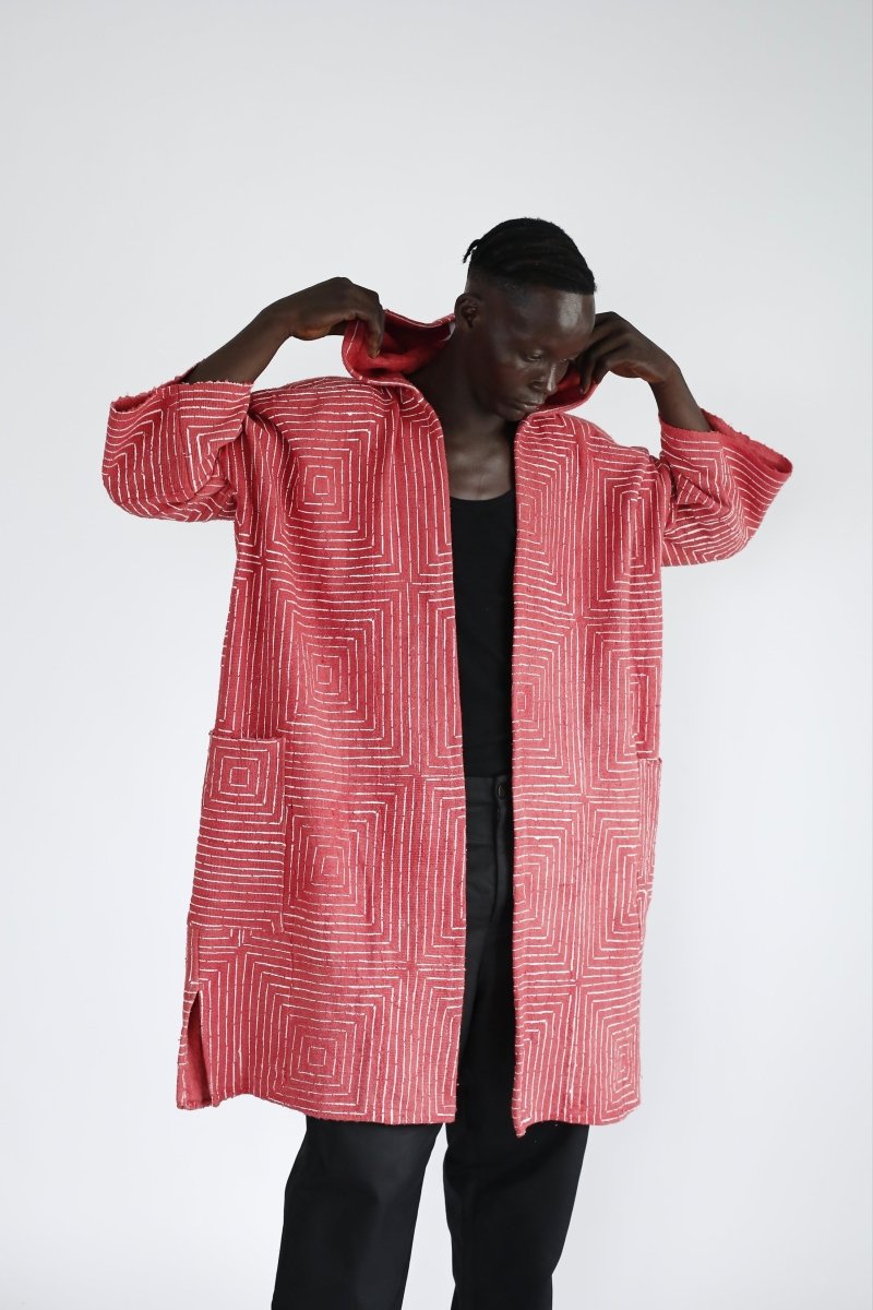 Pink Frequency Hooded Cloak#african_fabric_ghana#