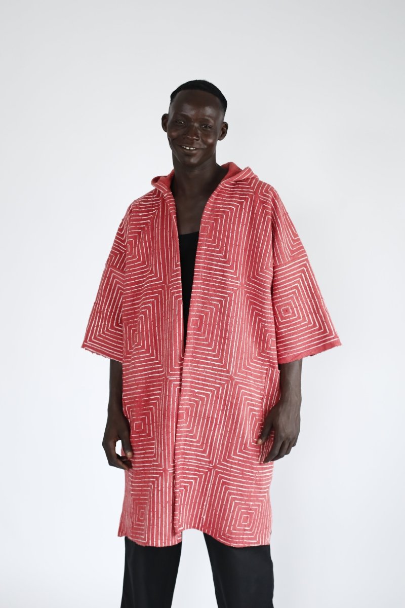 Pink Frequency Hooded Cloak#african_fabric_ghana#
