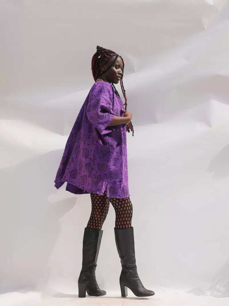 Purple Wifi Bogolan Cloak (Pre - Order)#african_fabric_ghana#
