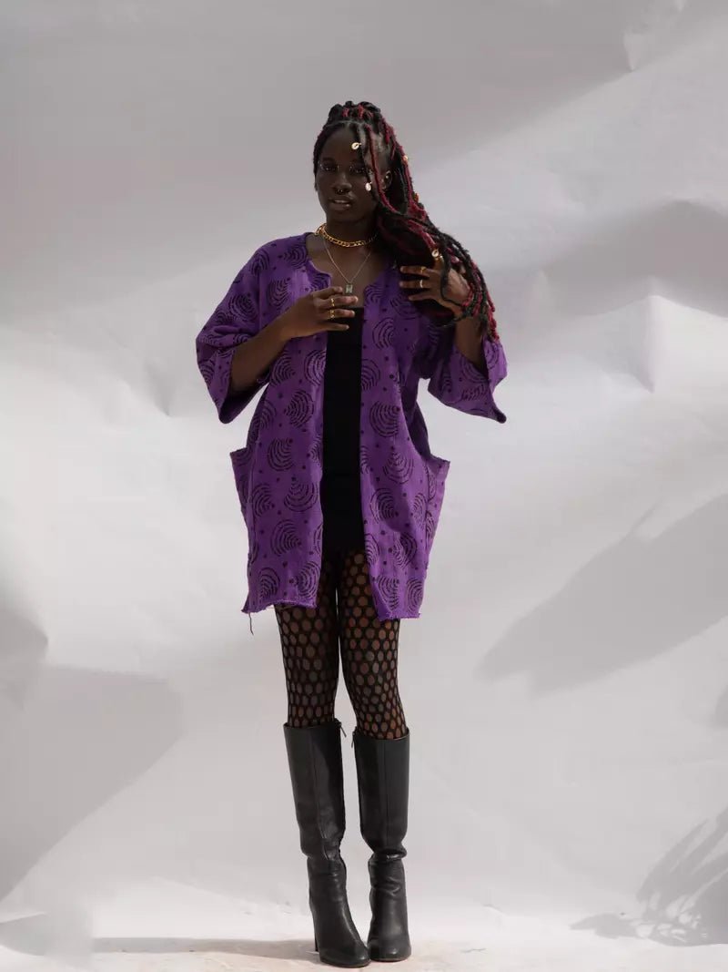 Purple Wifi Bogolan Cloak (Pre - Order)#african_fabric_ghana#