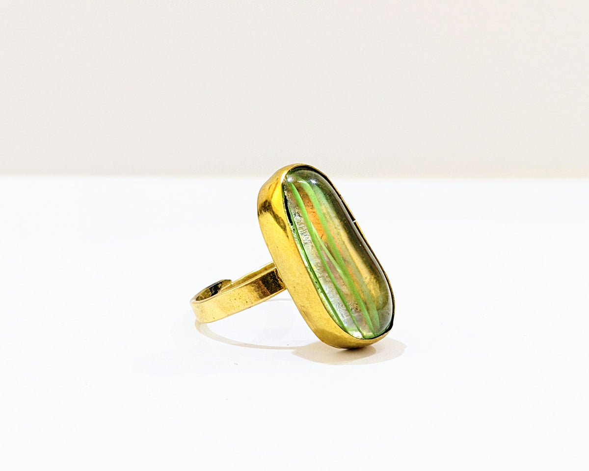 Brass Ring (Oval Glass) - 013