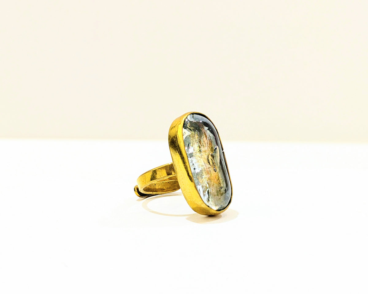 Brass Ring (Oval Glass) - 012