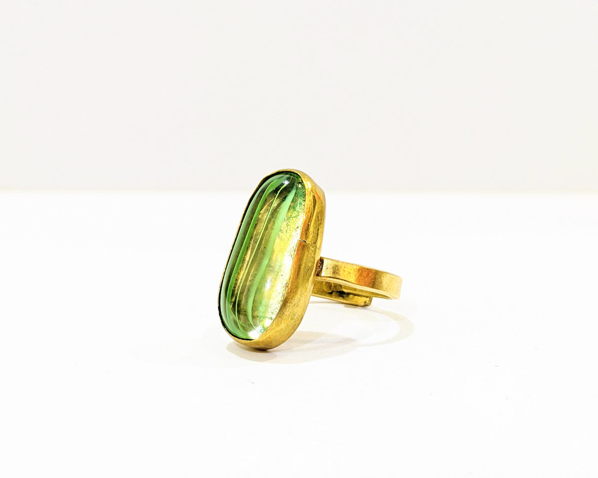 Brass Ring (Oval Glass) - 013