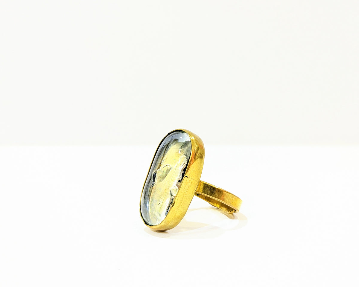 Brass Ring (Oval Glass) - 012