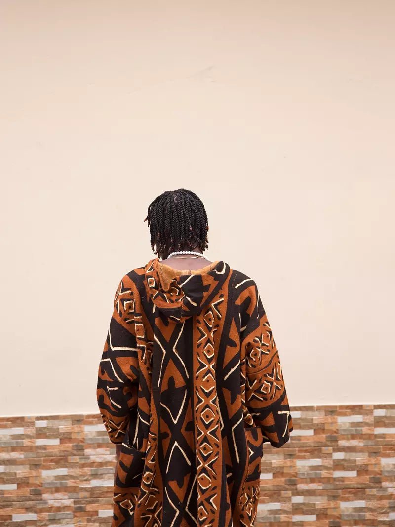 Rocketship Hooded Bogolan Cloak (Pre - Order)#african_fabric_ghana#