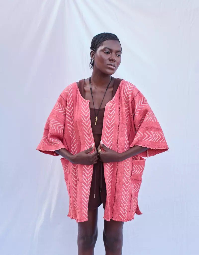 Rose Golden Bogolan Cloak (Pre - Order)#african_fabric_ghana#