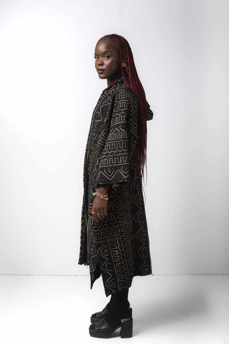 Saturn Hooded Bogolan Cloak (Pre - Order)#african_fabric_ghana#