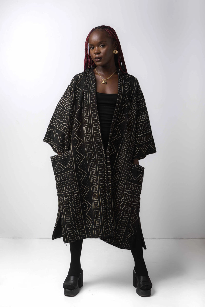 Saturn Hooded Bogolan Cloak (Pre - Order)#african_fabric_ghana#
