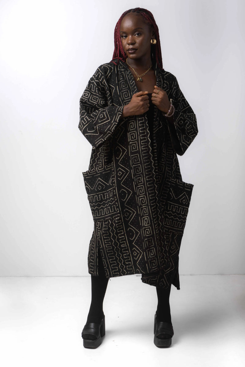 Saturn Hooded Bogolan Cloak (Pre - Order)#african_fabric_ghana#