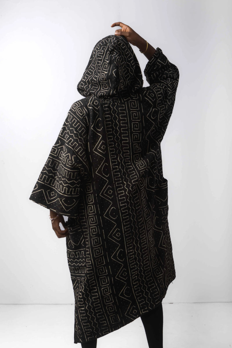 Saturn Hooded Bogolan Cloak (Pre - Order)#african_fabric_ghana#