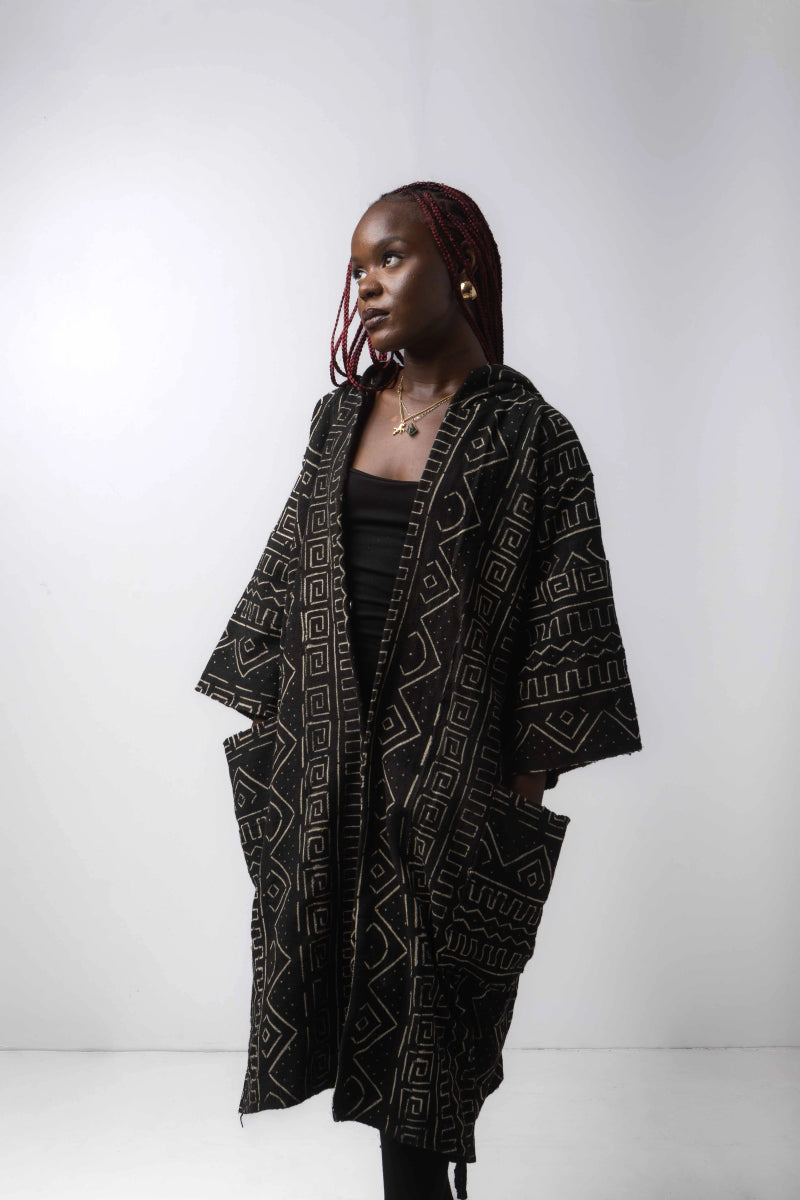 Saturn Hooded Bogolan Cloak (Pre - Order)#african_fabric_ghana#