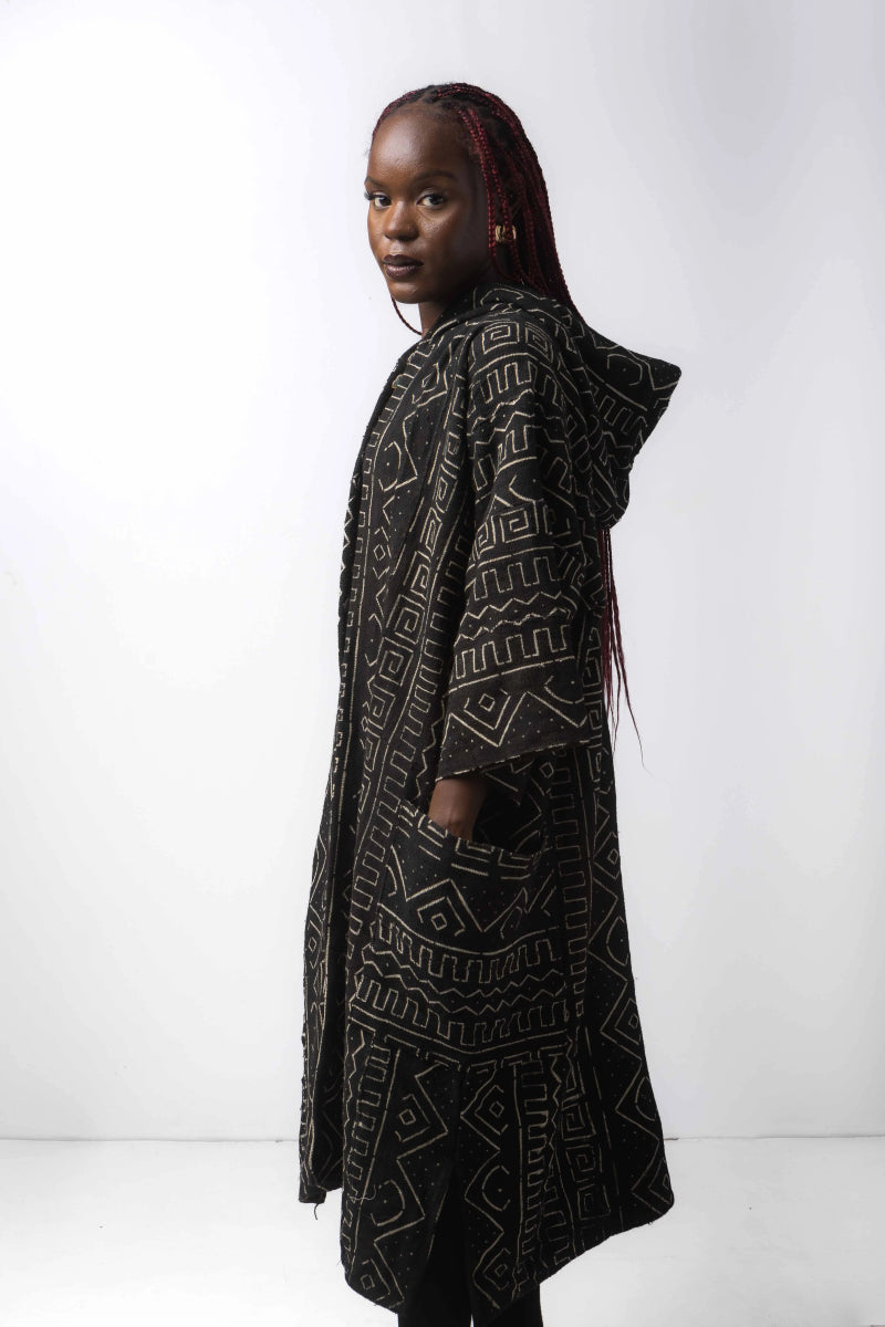 Saturn Hooded Bogolan Cloak (Pre - Order)#african_fabric_ghana#