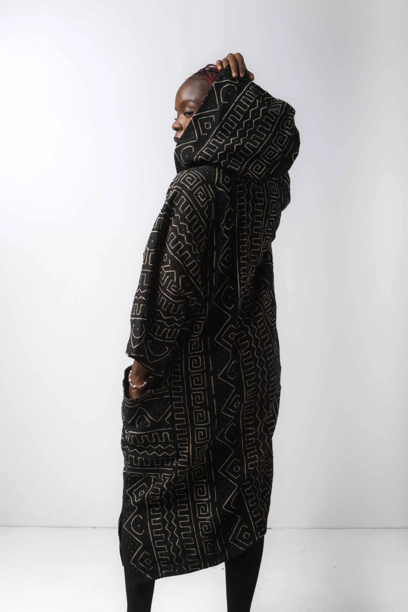 Saturn Hooded Bogolan Cloak (Pre - Order)#african_fabric_ghana#