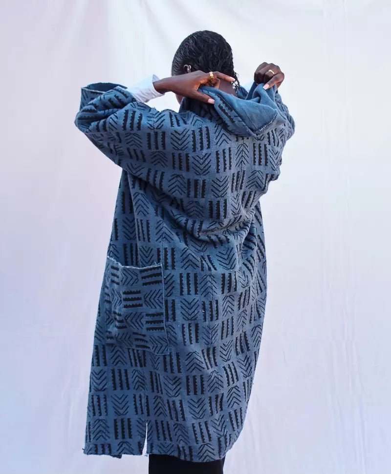 September In Accra Hooded Bogolan Cloak#african_fabric_ghana#