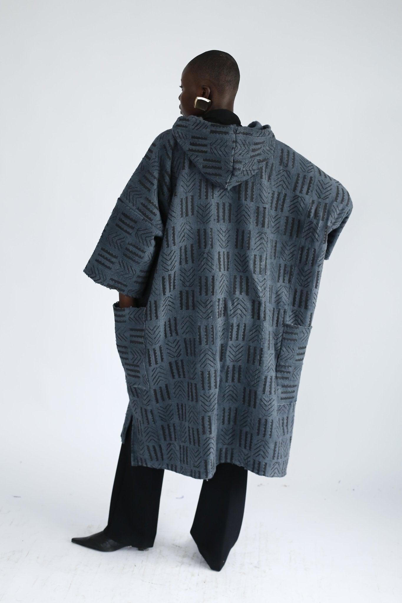 September In Accra Hooded Bogolan Cloak#african_fabric_ghana#