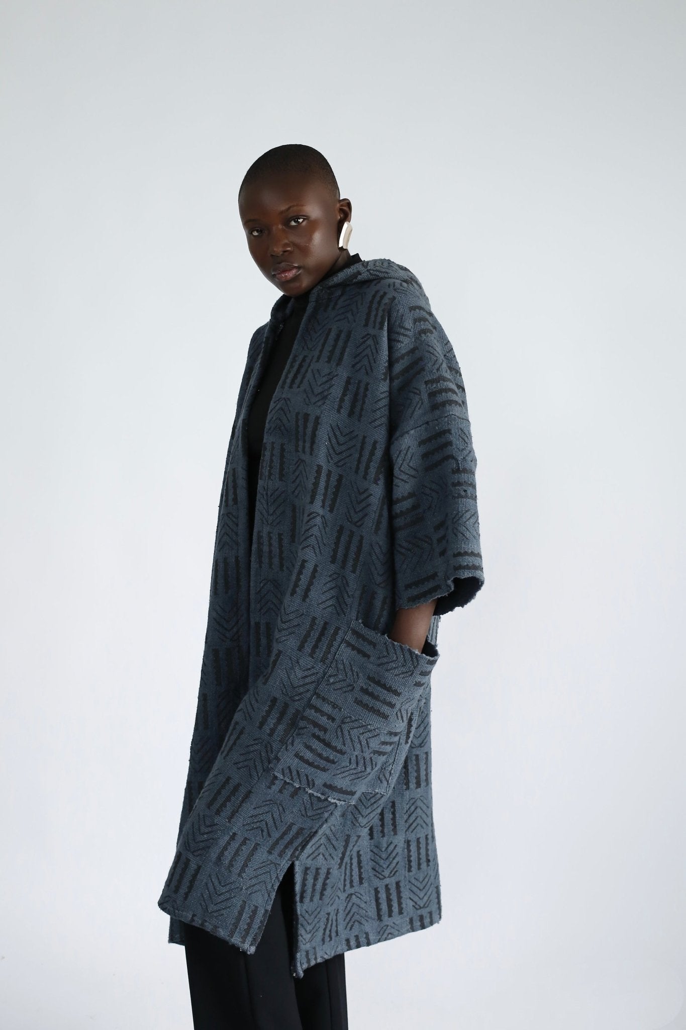 September In Accra Hooded Bogolan Cloak#african_fabric_ghana#