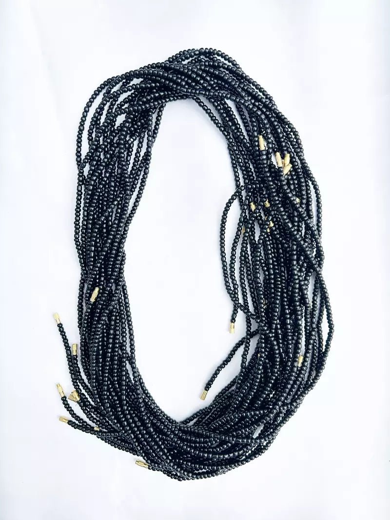 Set of 4 Black String Beads#african_fabric_ghana#