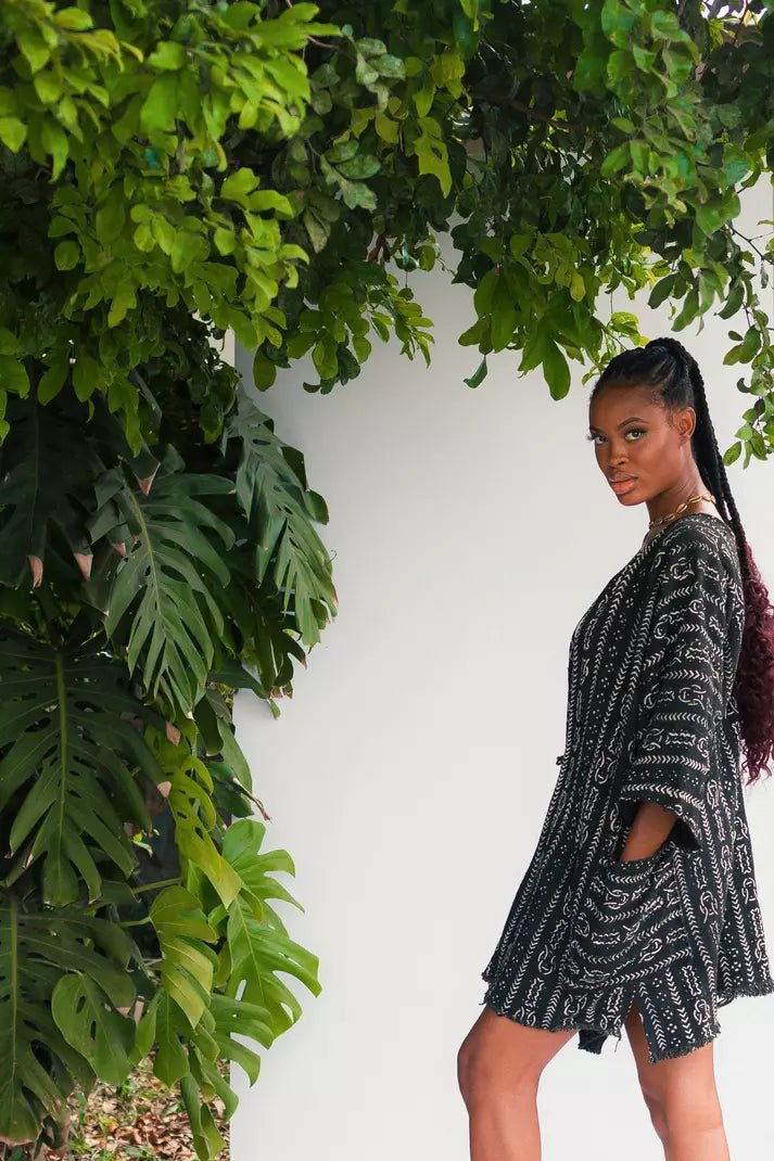 Spearmint Bogolan Cloak (Pre - Order)#african_fabric_ghana#