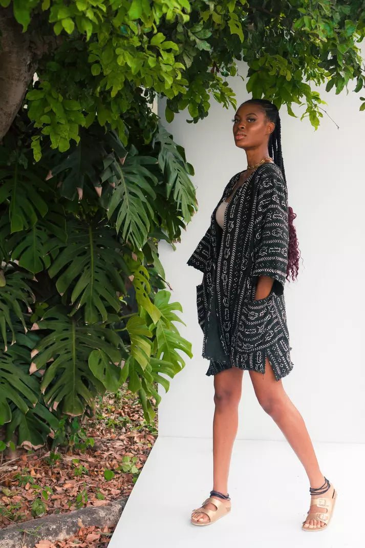 Spearmint Bogolan Cloak (Pre - Order)#african_fabric_ghana#
