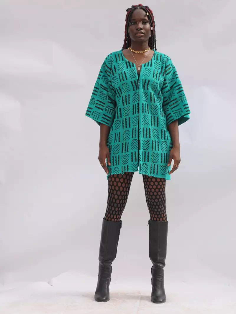 Spring In Accra Bogolan Cloak (Pre - Order)#african_fabric_ghana#