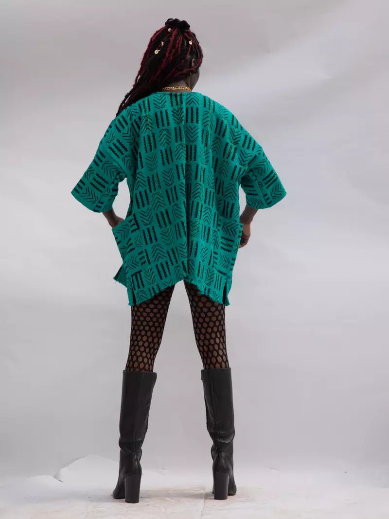 Spring In Accra Bogolan Cloak (Pre - Order)#african_fabric_ghana#