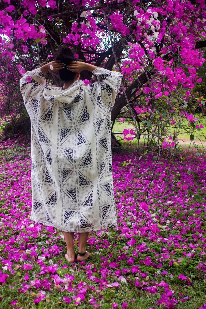 Teleport 2 Me Hooded Bogolan Cloak#african_fabric_ghana#