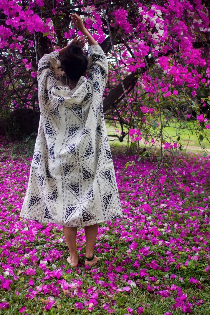 Teleport 2 Me Hooded Bogolan Cloak#african_fabric_ghana#