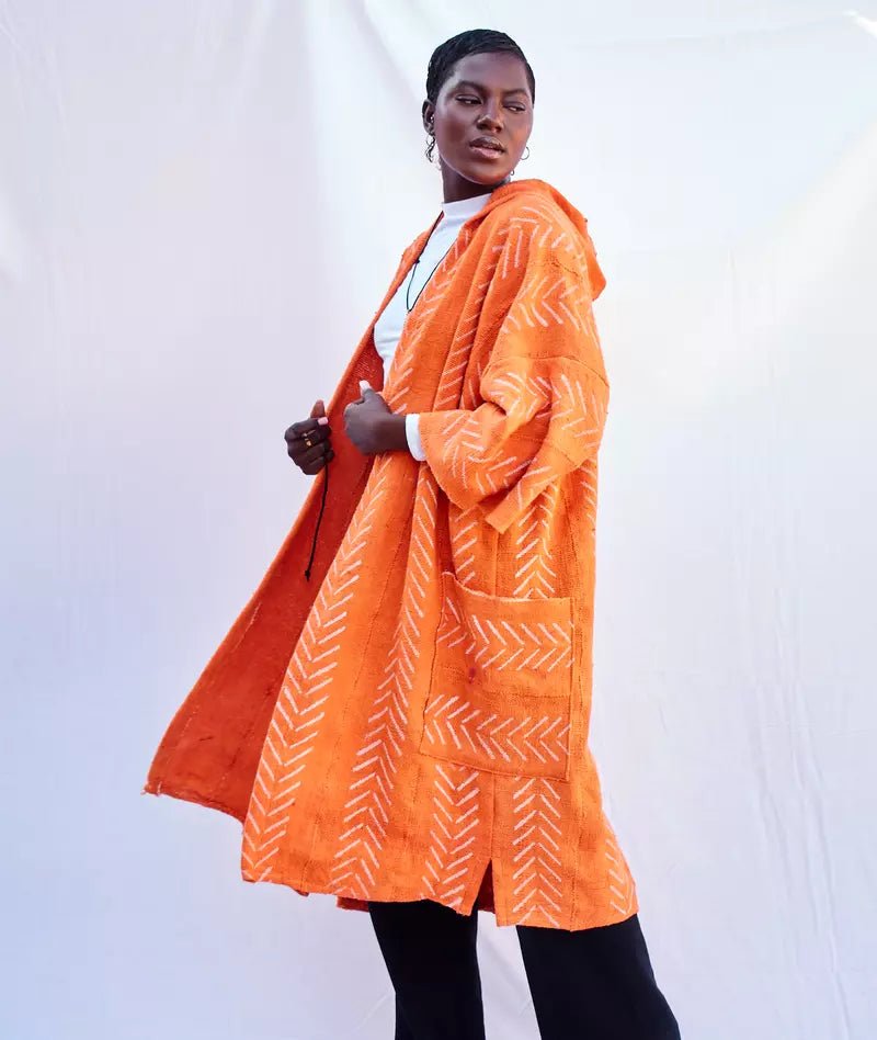 The Moment Hooded Bogolan Cloak#african_fabric_ghana#