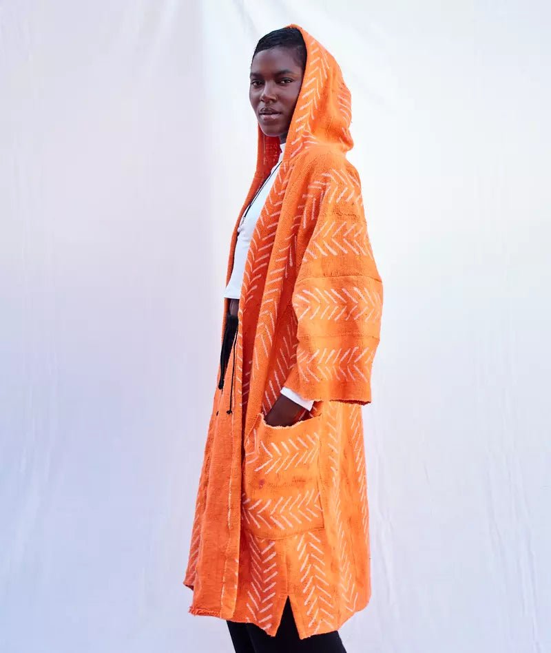 The Moment Hooded Bogolan Cloak#african_fabric_ghana#