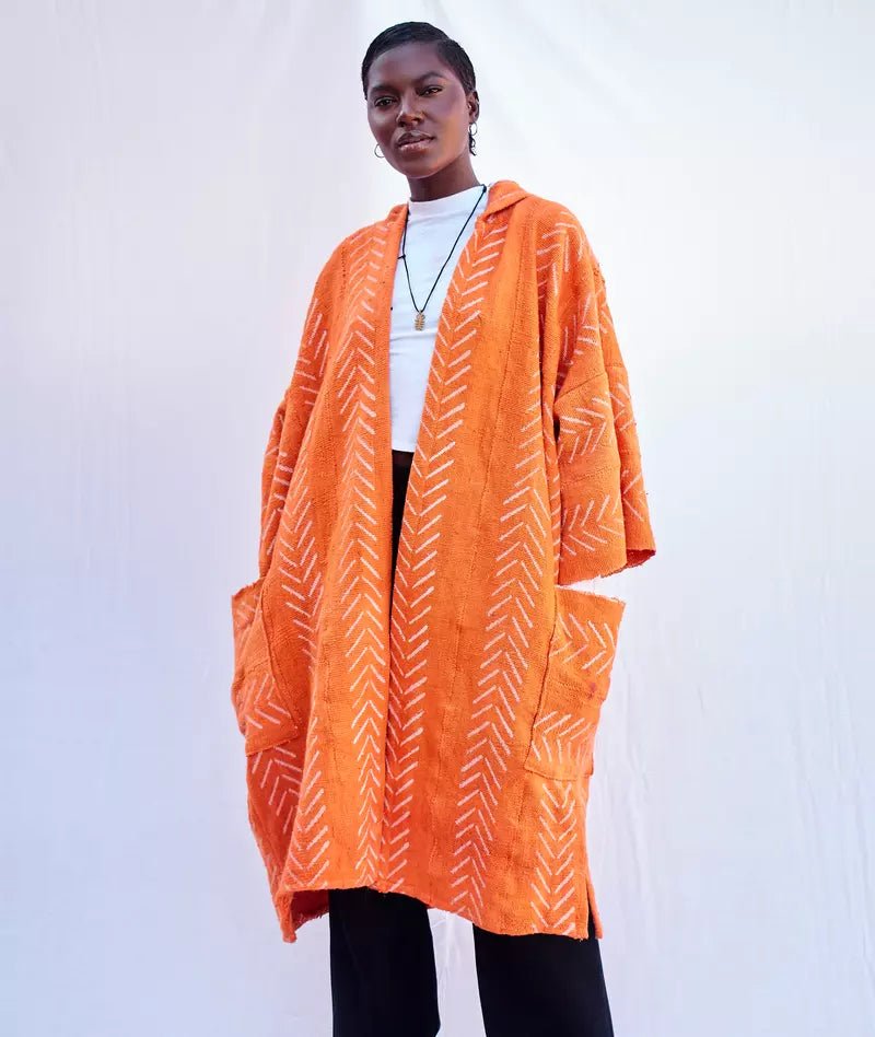 The Moment Hooded Bogolan Cloak#african_fabric_ghana#