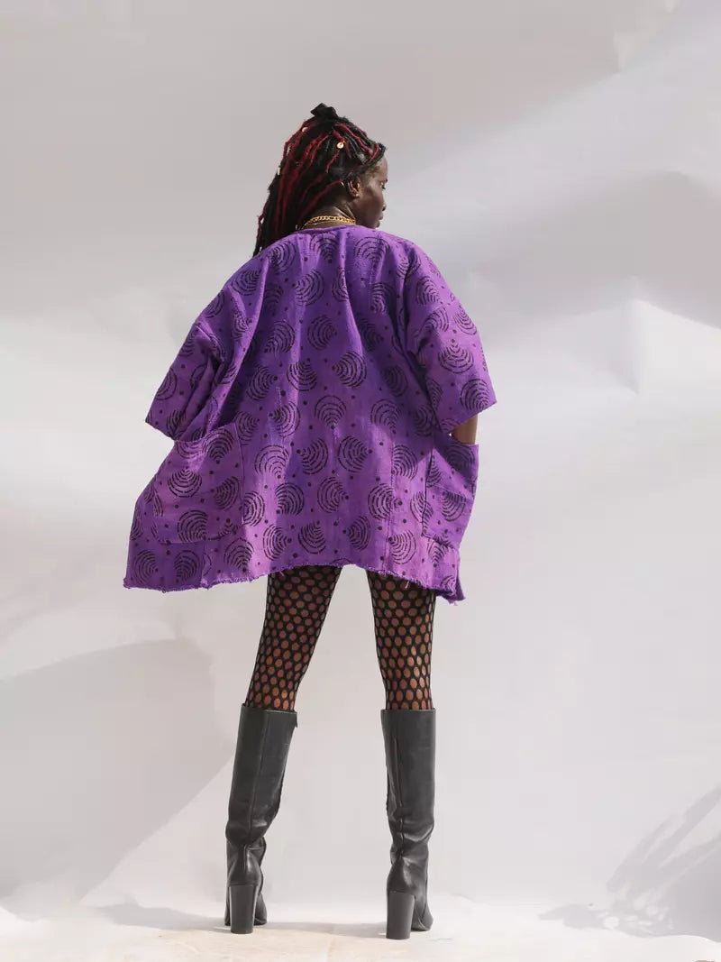 Purple Wifi Bogolan Cloak (Pre-Order)