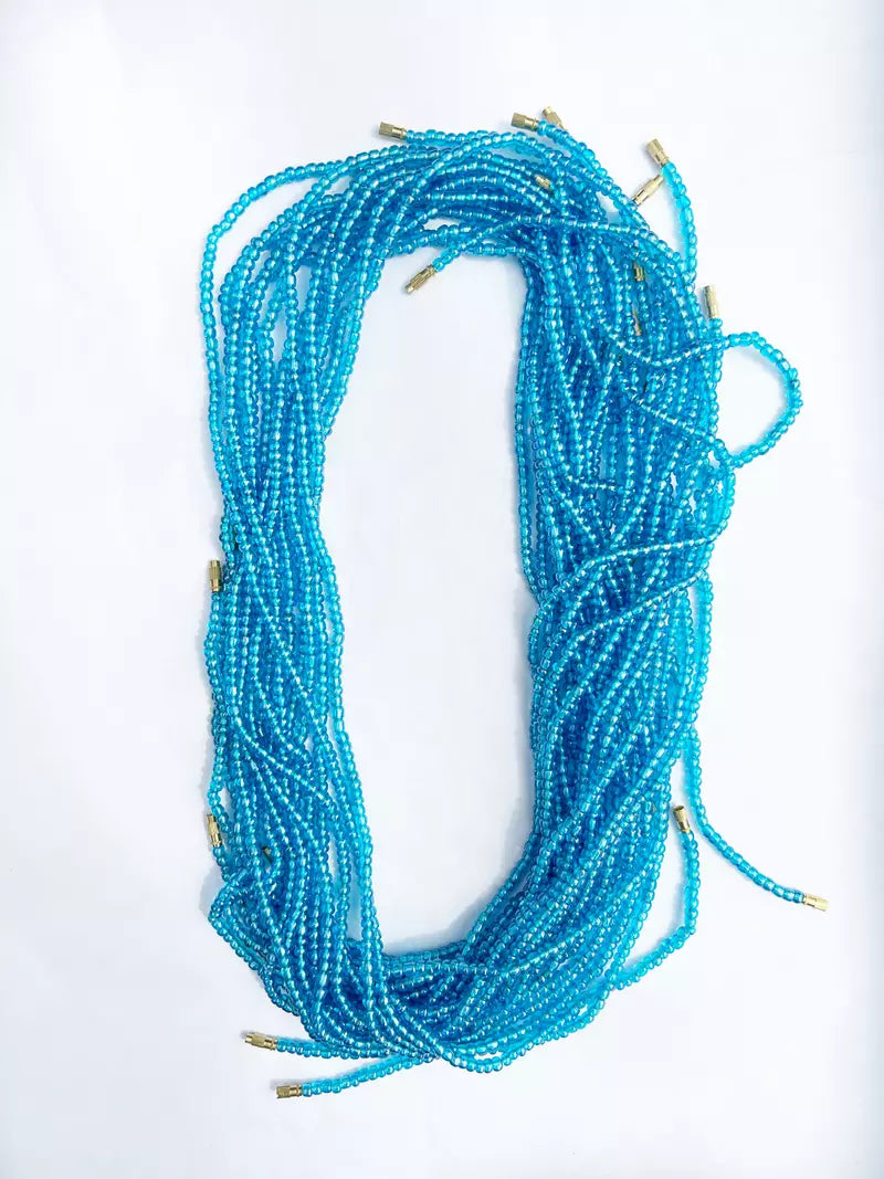 Ensemble de 4 perles en fil bleu mer