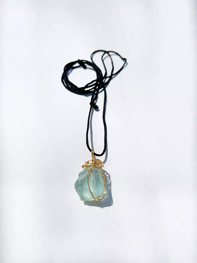 Green Obsidian Crystal Necklace