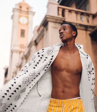 Top Off Hooded Bogolan Cloak (Pre - Order)#african_fabric_ghana#