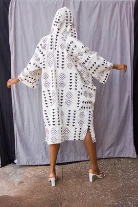 Top Off Hooded Bogolan Cloak (Pre - Order)#african_fabric_ghana#