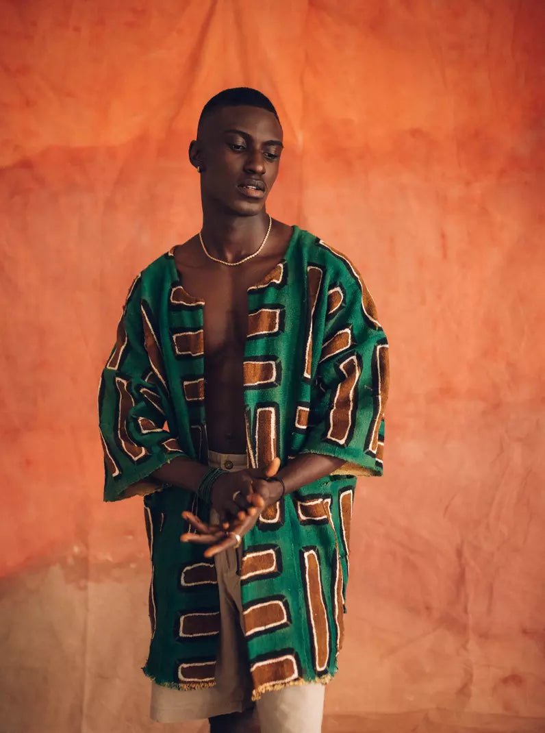 Verte Bogolan Cloak (Pre - Order)#african_fabric_ghana#