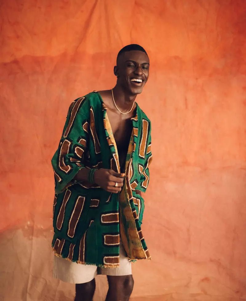 Verte Bogolan Cloak (Pre - Order)#african_fabric_ghana#