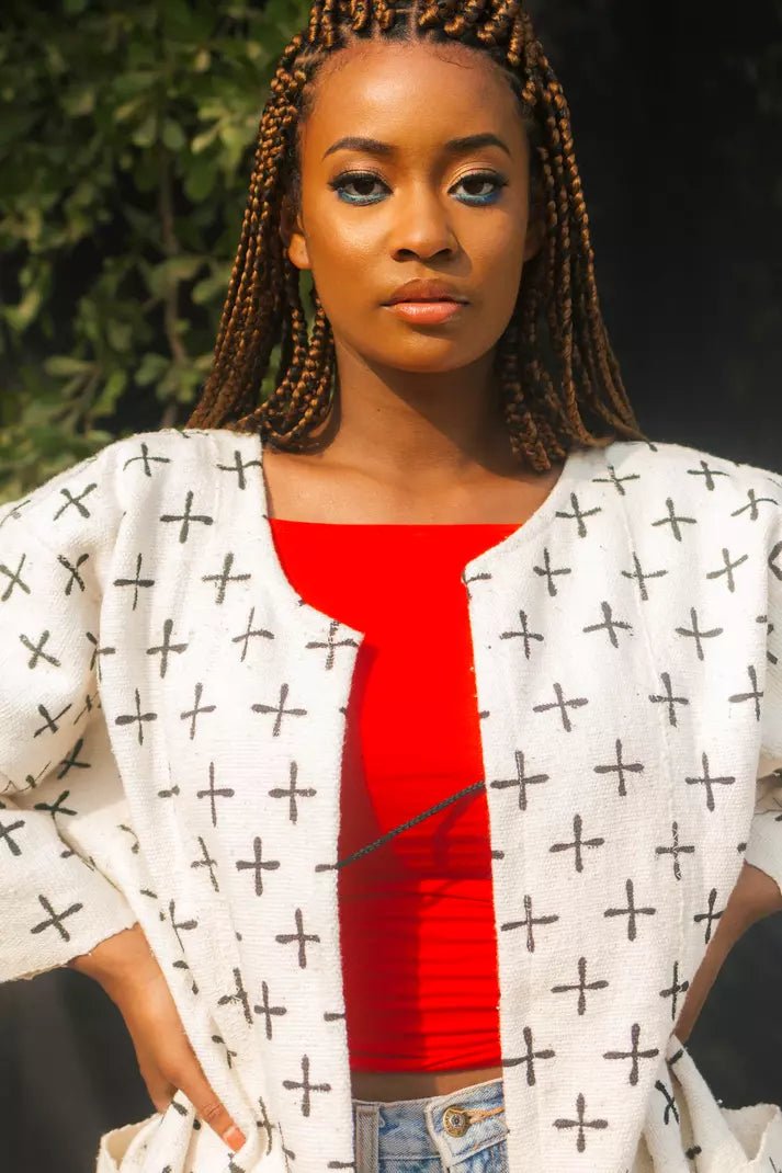 White Widow Bogolan Cloak (Pre - Order)#african_fabric_ghana#