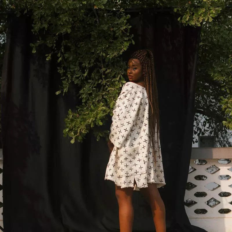 White Widow Bogolan Cloak (Pre - Order)#african_fabric_ghana#