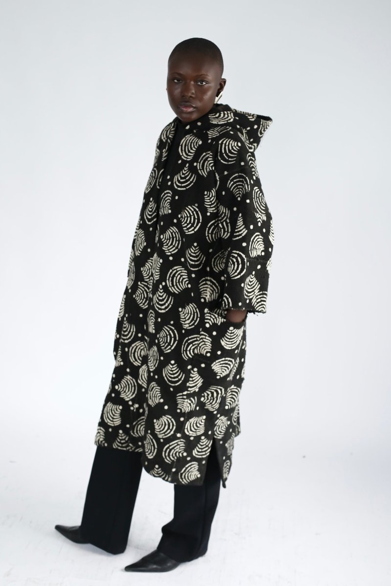 Wifi Hooded Bogolan Cloak#african_fabric_ghana#